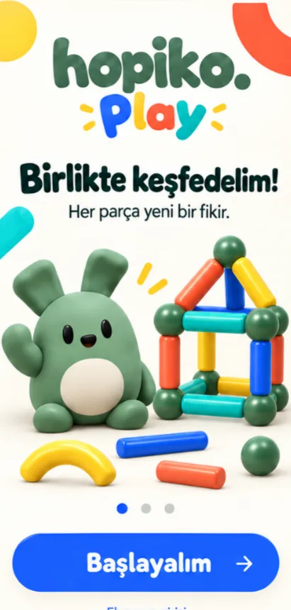 Hopiko Play karşılama ekranı: birlikte keşfedelim