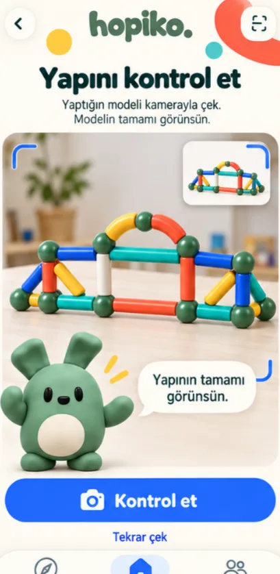 Oyun ekranı: yapını kontrol et, kamera ekranı