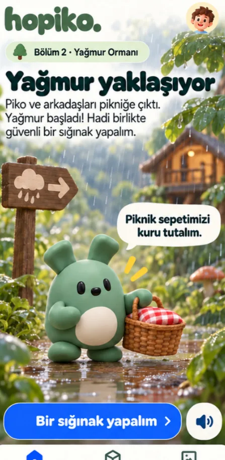 Oyun ekranı: yağmur yaklaşıyor