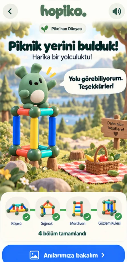 Oyun ekranı: piknik yerini bulduk